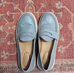 Portland Leather Glacier Blue Leather Loafers